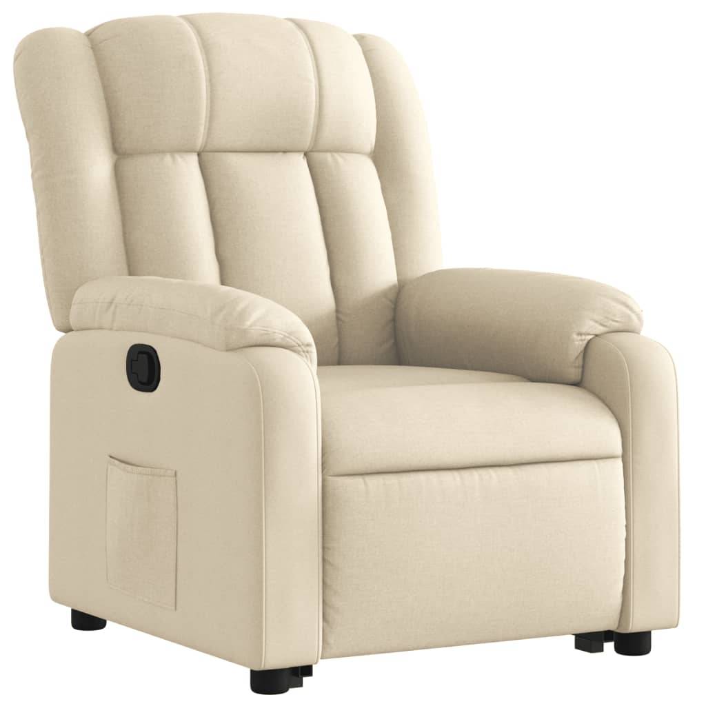 vidaXL Relaxsessel mit Aufstehhilfe Creme Stoff