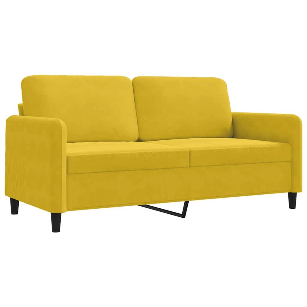 vidaXL 2-Sitzer-Sofa Gelb 140 cm Samt