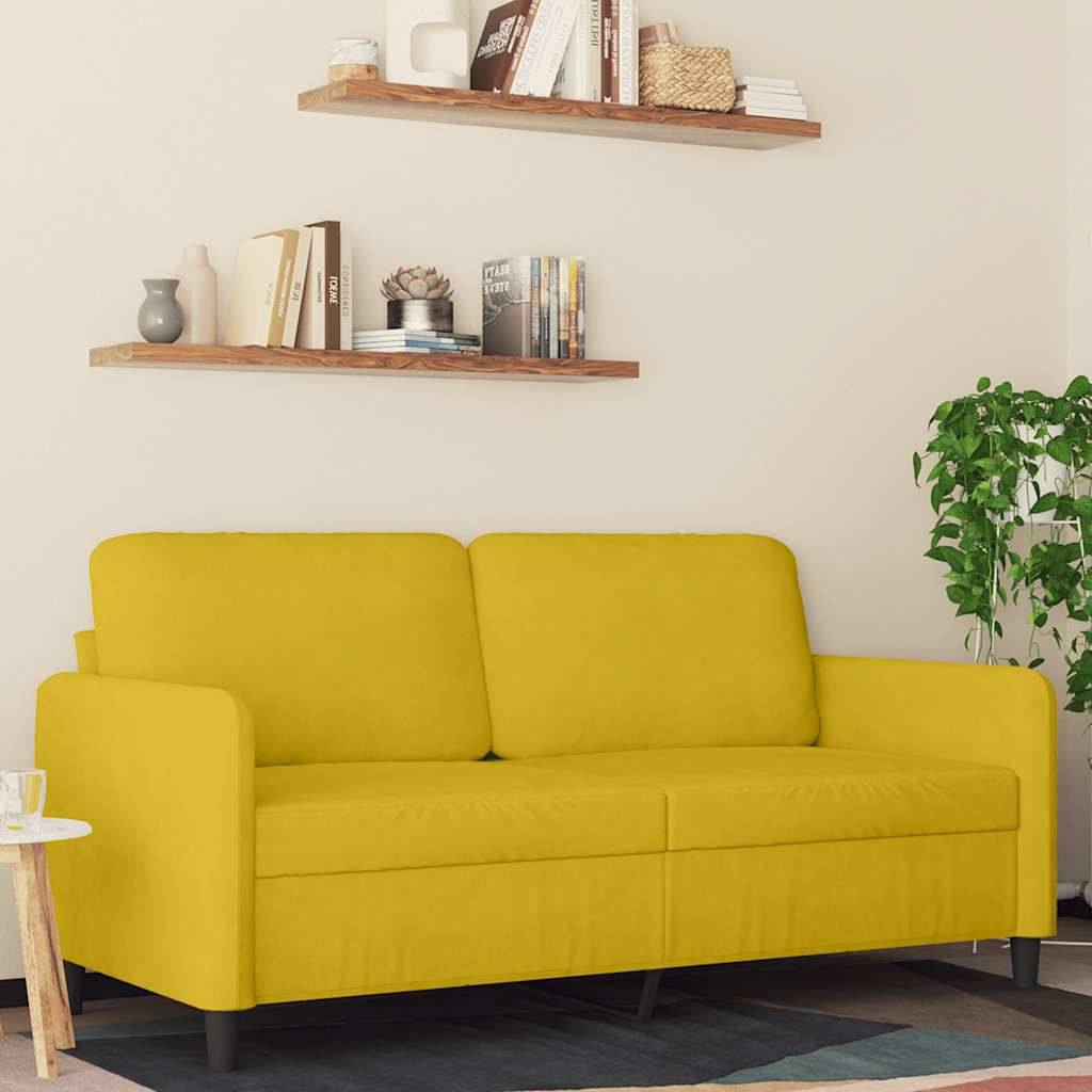 vidaXL 2-Sitzer-Sofa Gelb 140 cm Samt