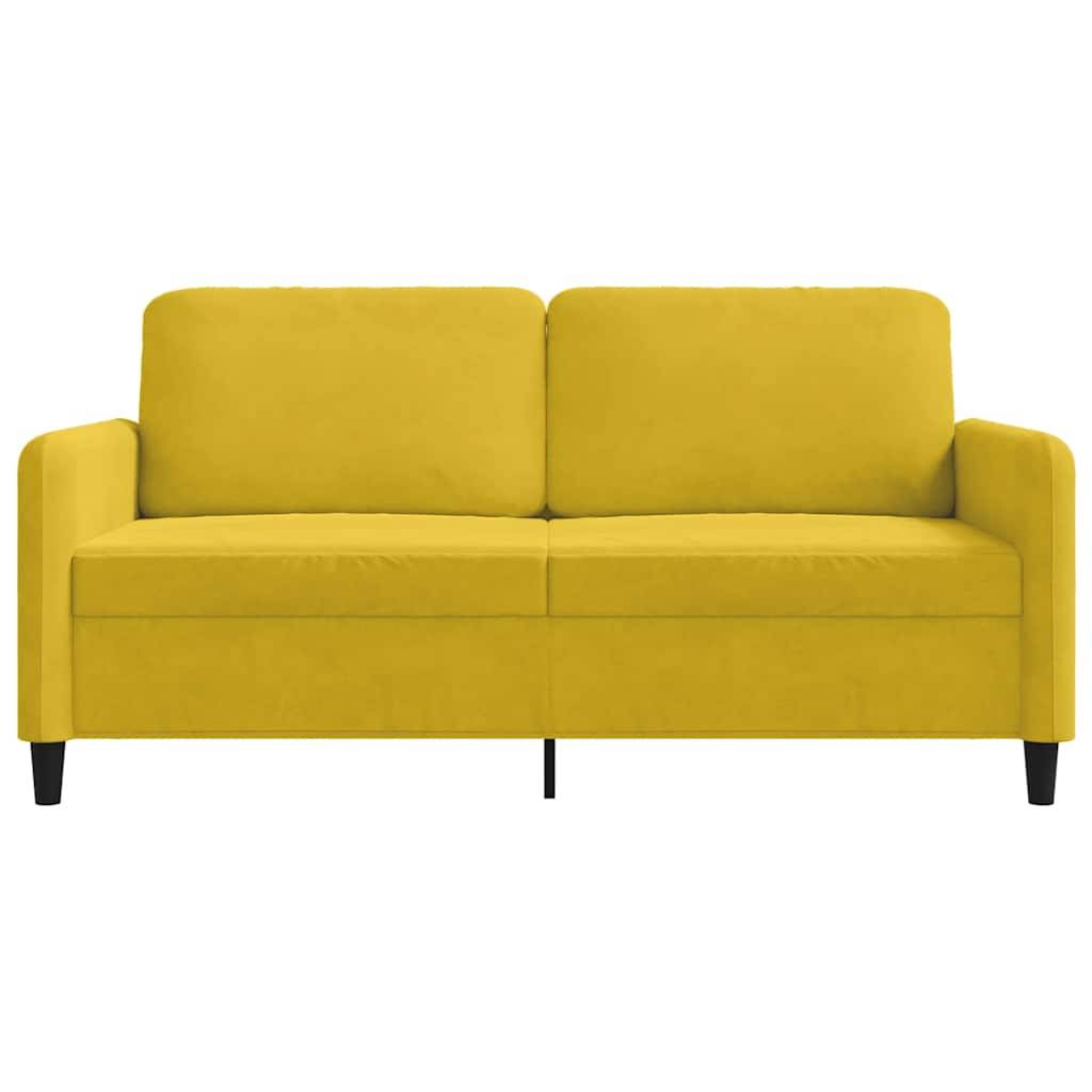 vidaXL 2-Sitzer-Sofa Gelb 140 cm Samt
