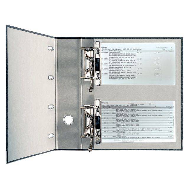 Leitz Doppelordner 1092-00-00 2 x DIN A5 quer Rückenbreite: 75 mm Schwarz Wolkenmarmor 4 Bügel 10920000
