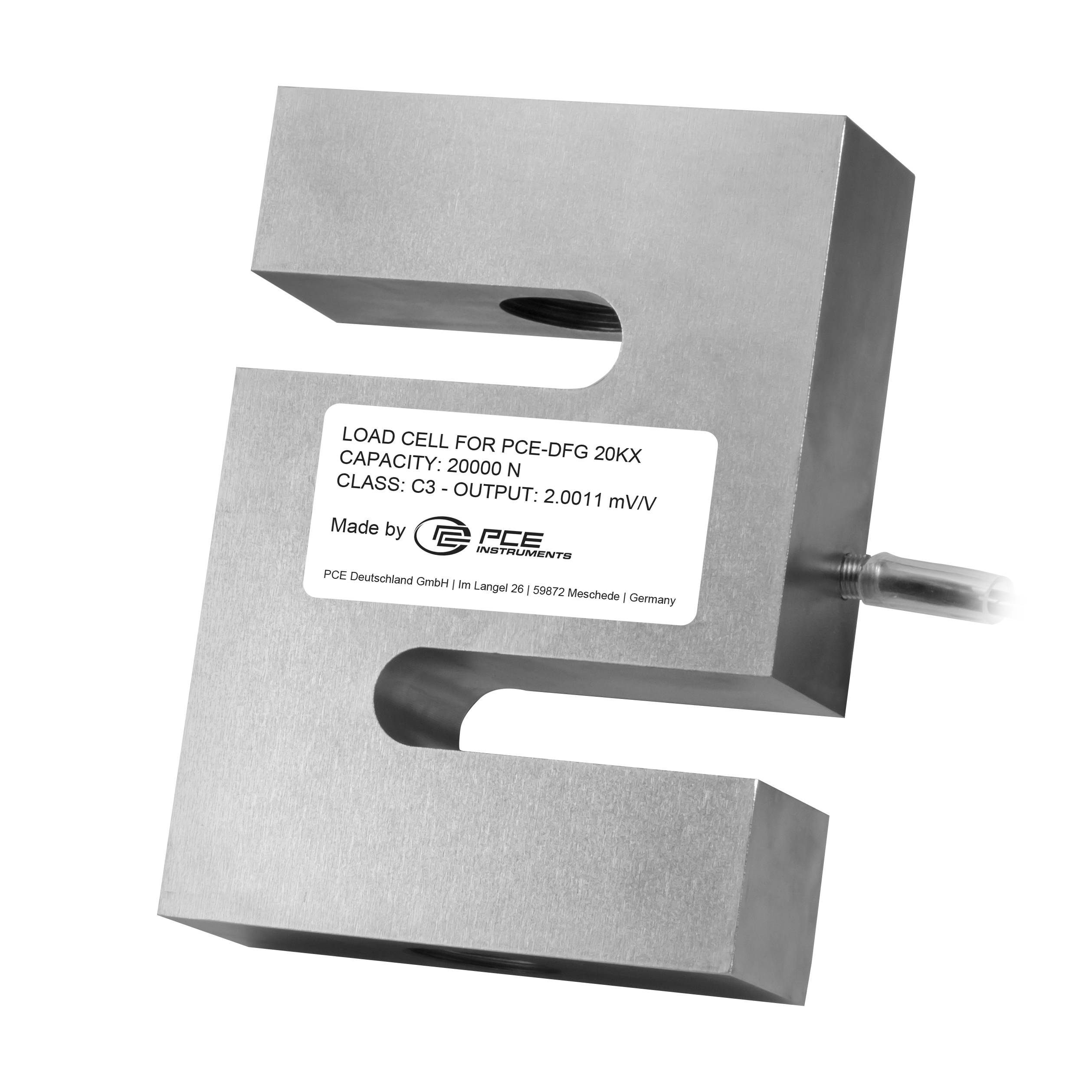 PCE Instruments Kraftmessgerät PCE-DFG 20K X |20kN |7.200Hz |Genau ±0,05% F.S. |Speicher |Software |inkl. Ringschrauben