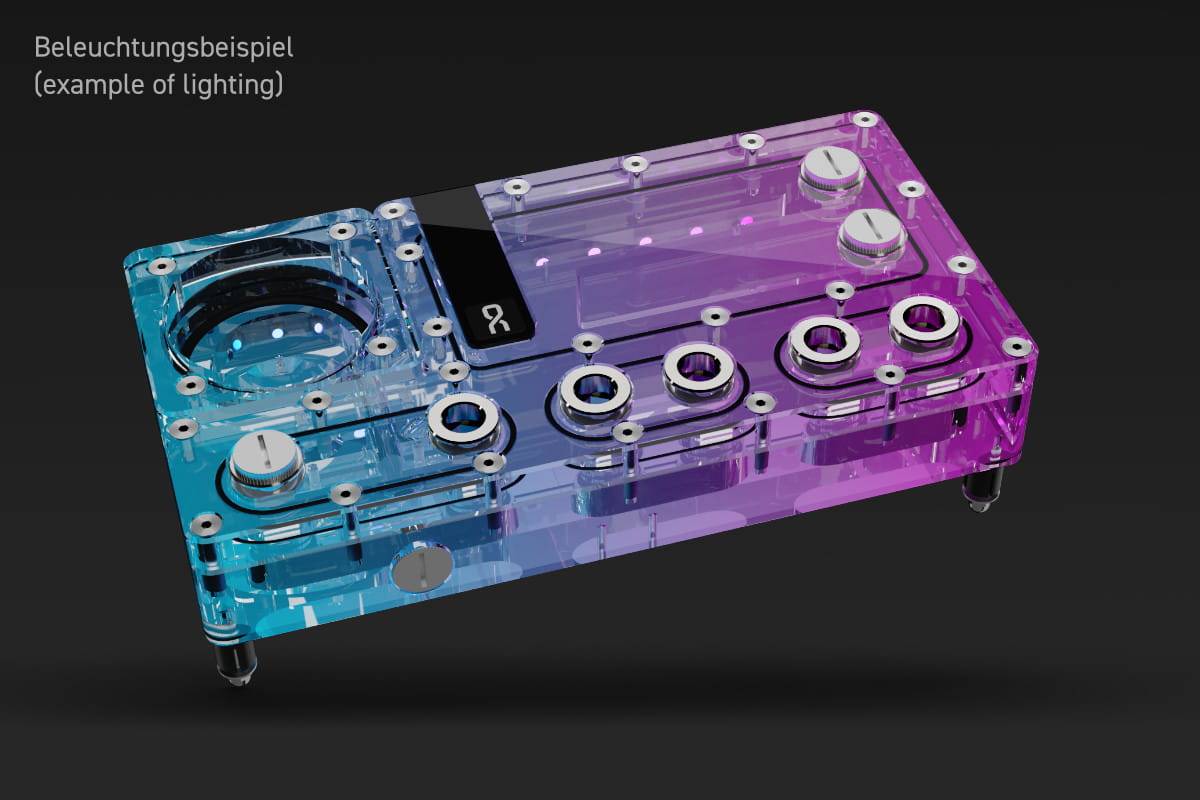 Alphacool Core Distro Plate - Behälter - Acryl - Transparent - 3-Pin JST + 3-Pin