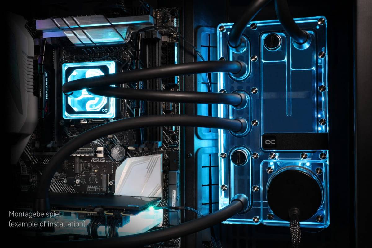 Alphacool Core Distro Plate - Behälter - Acryl - Transparent - 3-Pin JST + 3-Pin