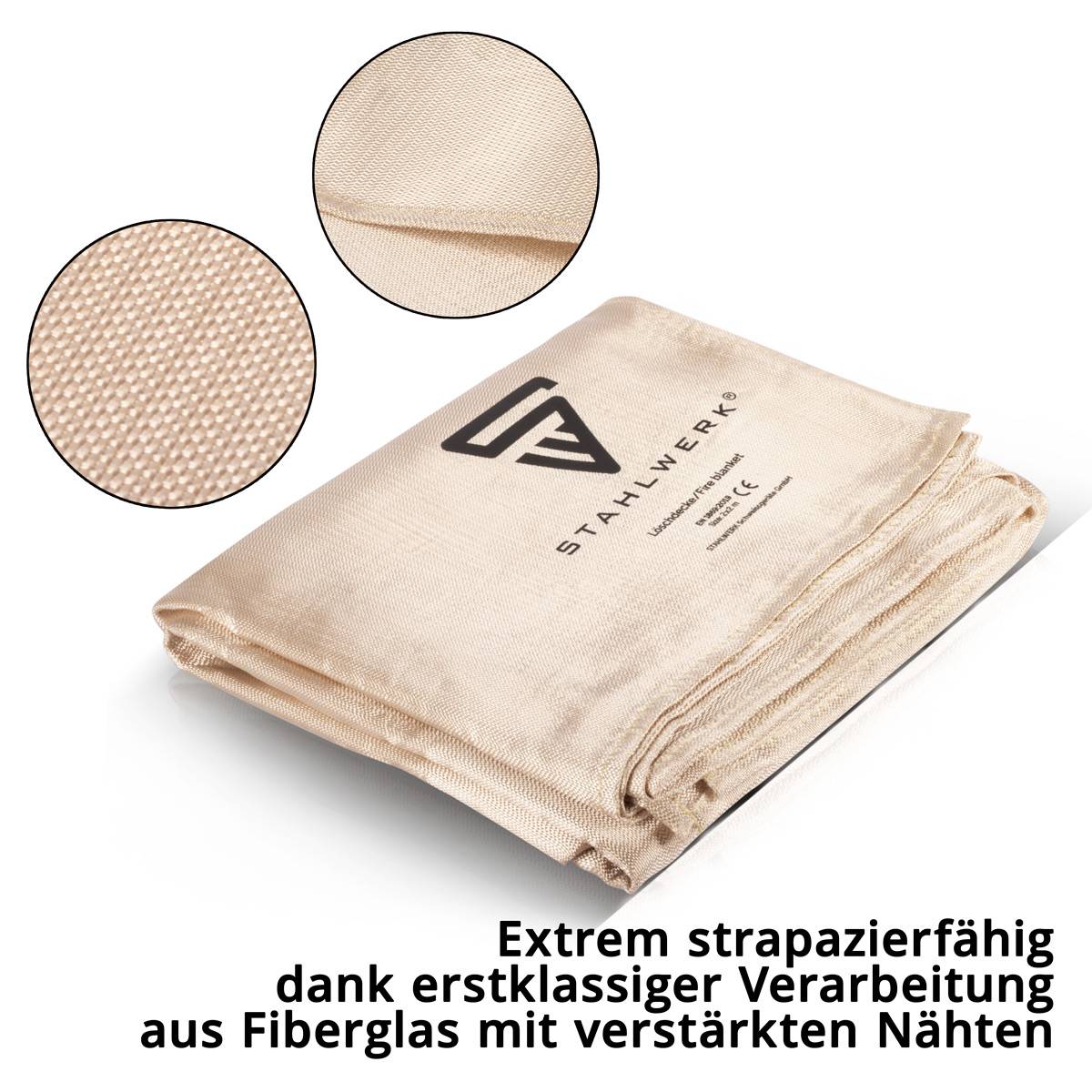 STAHLWERK Löschdecke 200 x 200 cm Fiberglas DIN EN 1869:2019