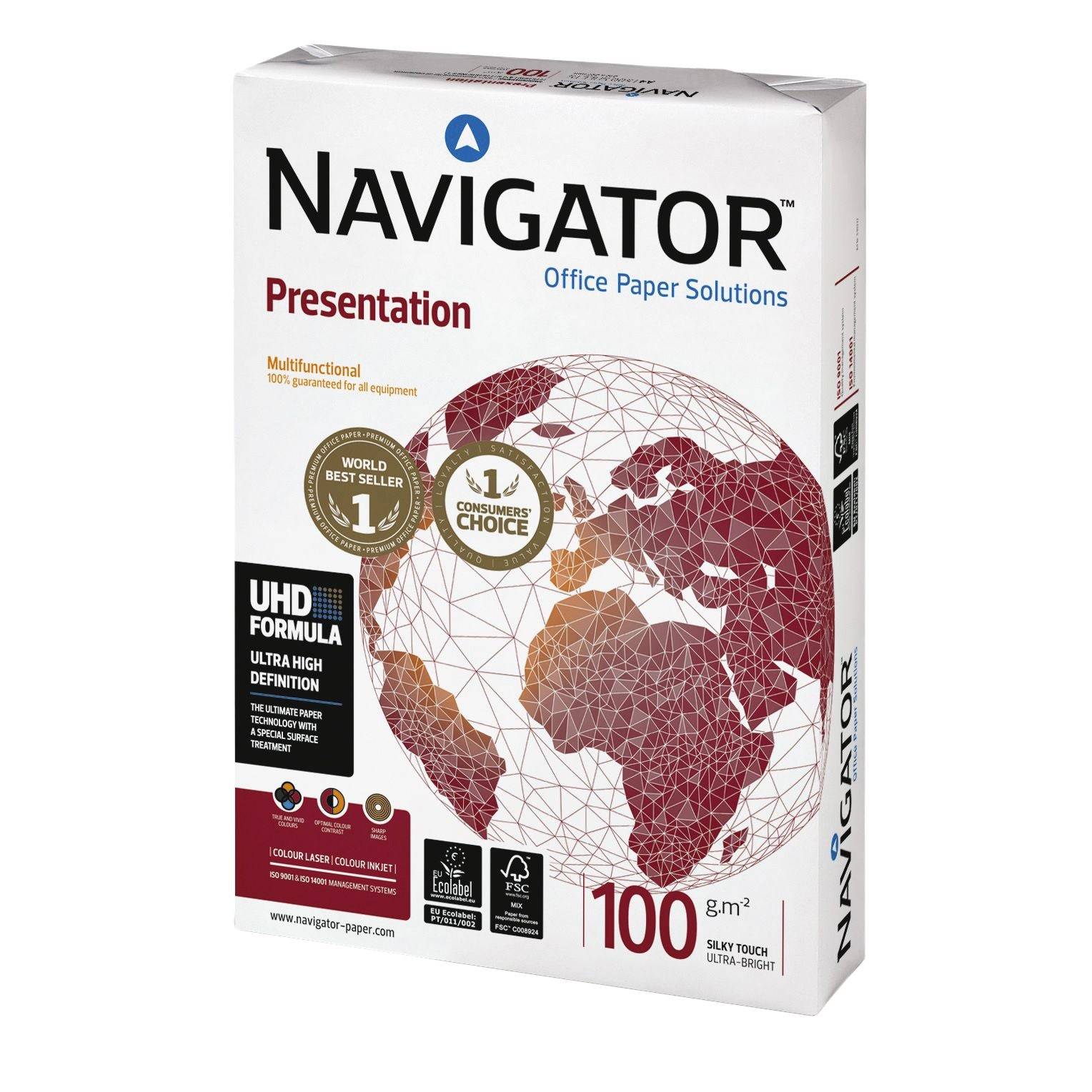 Navigator Kopierpapier Presentation 82437A10S DIN A4 weiß 500 Bl./Pack.