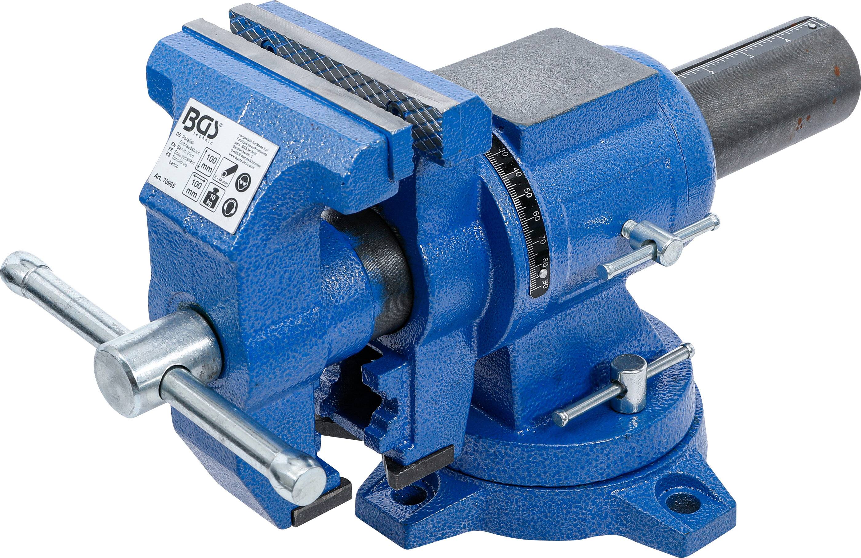 BGS technic Parallel-Schraubstock | 100 mm Spannbacken | 360° drehbar