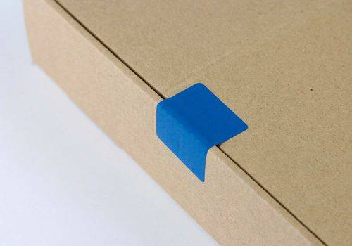 Sicherheitsetiketten Maße 38x32mm blau 500St./Rolle TRANSPAK
