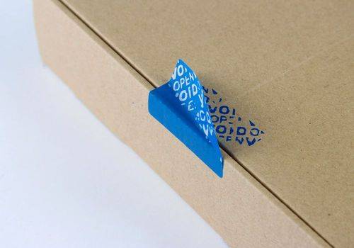 Sicherheitsetiketten Maße 50x32mm blau 500St./Rolle TRANSPAK
