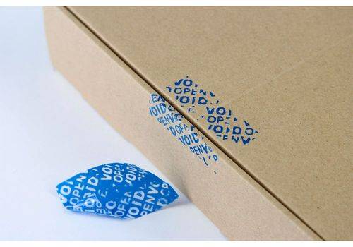 Sicherheitsetiketten Maße 50x32mm blau 500St./Rolle TRANSPAK