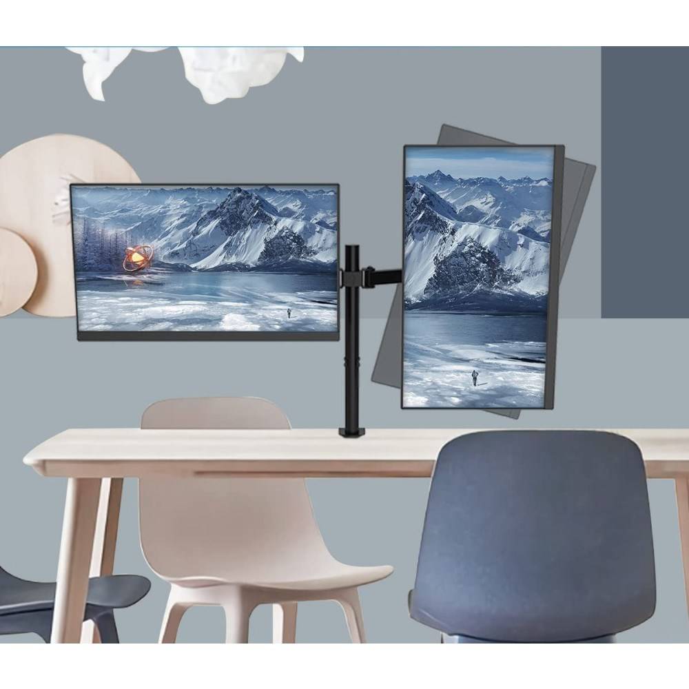 Schreibtischhalterung für 2 LCD TV LED -- 13-27, diagonal, mit Klemme TV