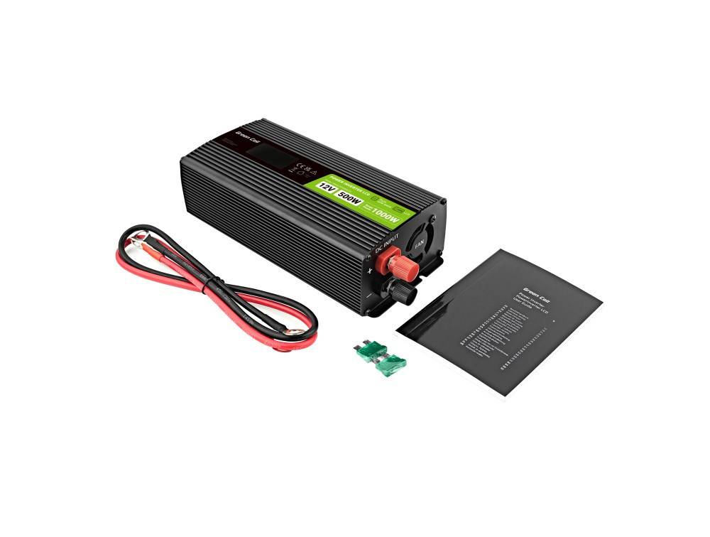 GREEN CELL - Power Inverter LCD 12V 500W 1000W