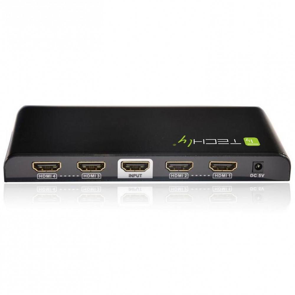 TECHly IDATA-HDMI-4K4 4 Port HDMI-Splitter 1920 x 1080 Pixel Schwarz