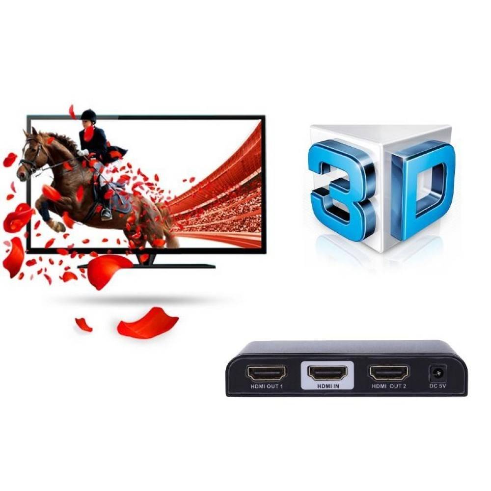 TECHly IDATA-HDMI2-4K2 2 Port HDMI-Splitter 3840 x 2160 Pixel Schwarz