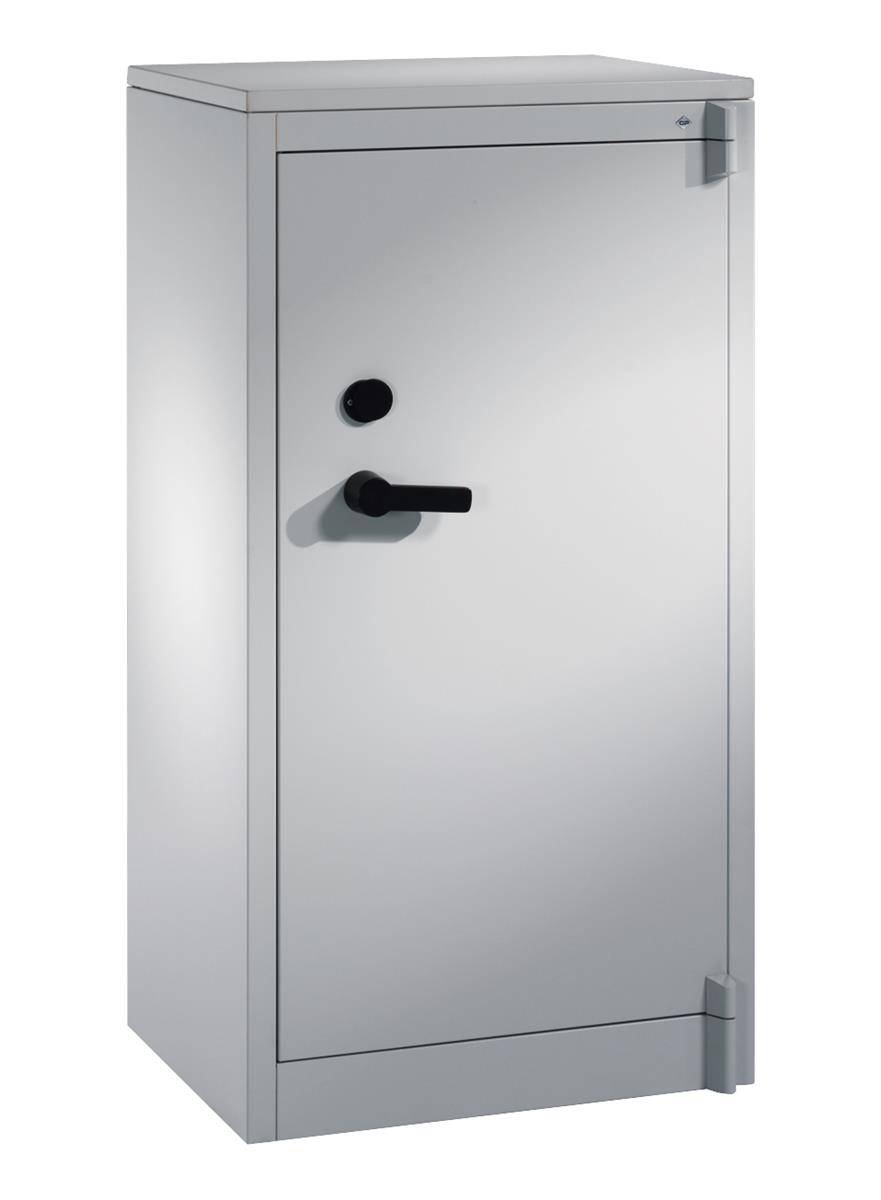 Feuergeschützter Stahlschrank gemäß DIN 4102 HxBxT 1226 x 650 x 500 mm lichtgrau. C+P 882097 49