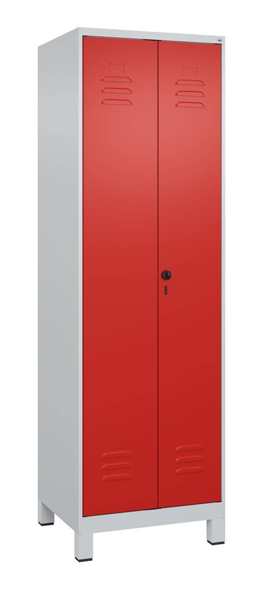 C+P Wäsche-/Kombispind Classic PLUS, Füße, 2 Abteile, 1950x600x500mm, 7035/3020