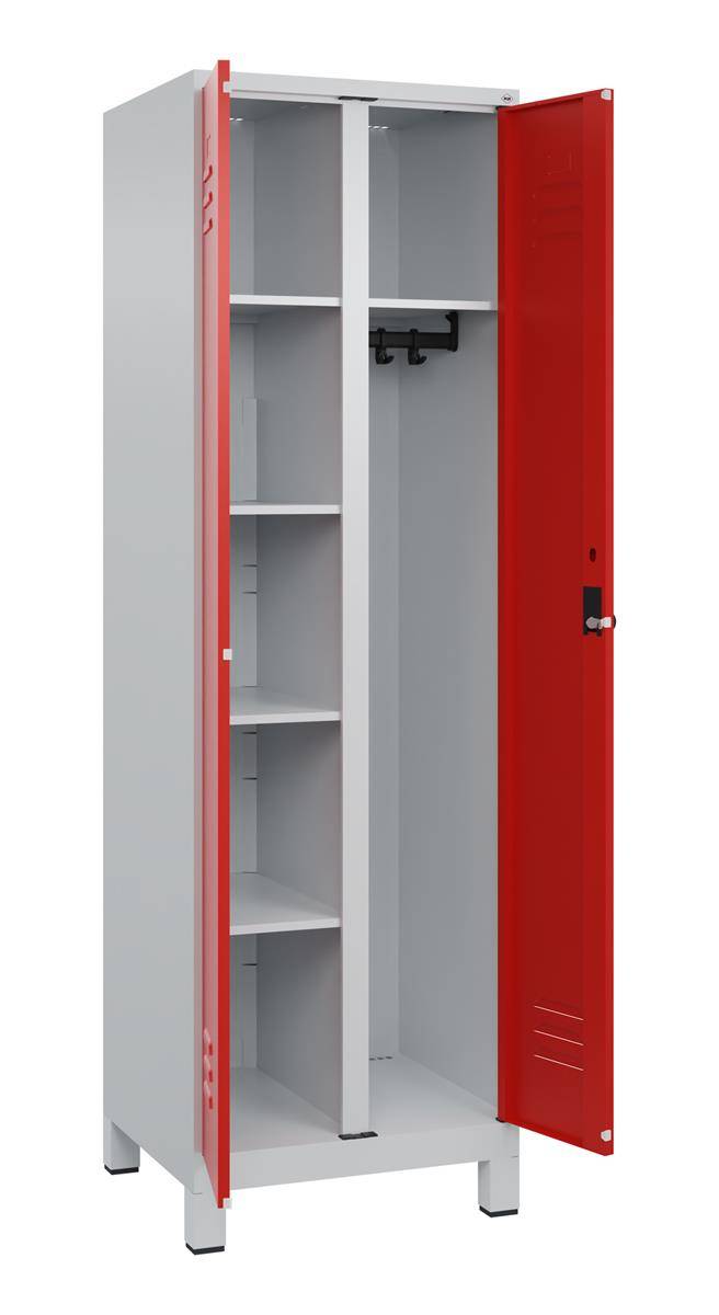 C+P Wäsche-/Kombispind Classic PLUS, Füße, 2 Abteile, 1950x600x500mm, 7035/3020