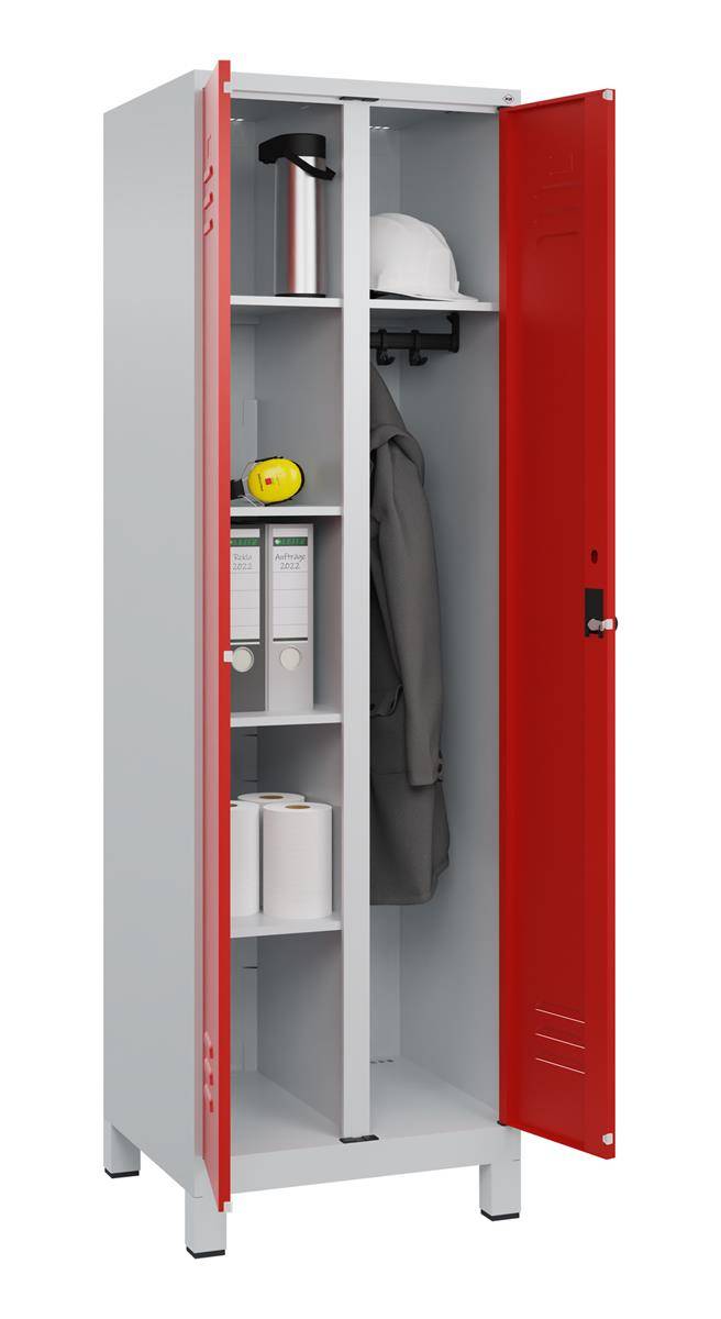 C+P Wäsche-/Kombispind Classic PLUS, Füße, 2 Abteile, 1950x600x500mm, 7035/3020