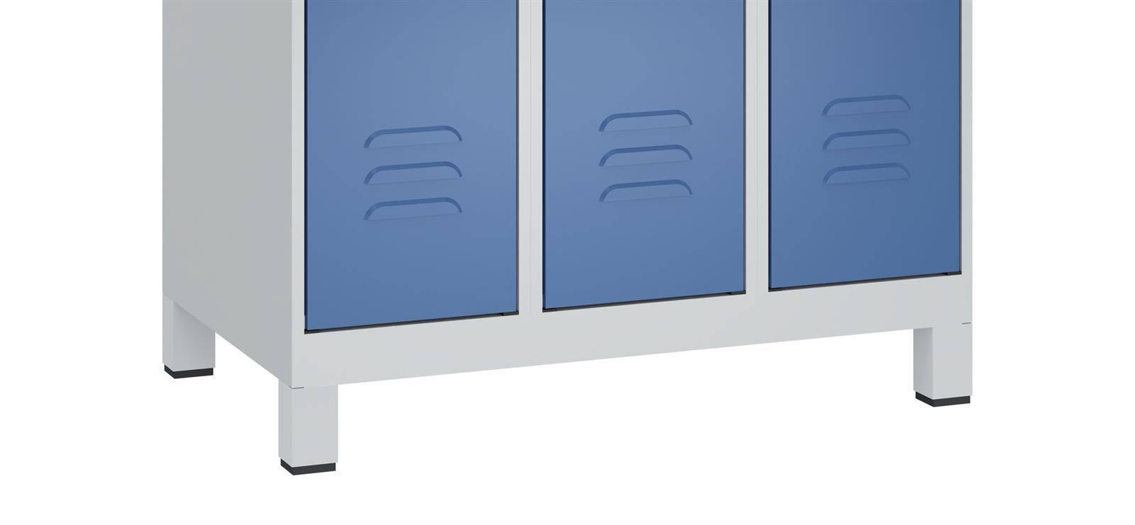 C+P Wäsche-/Kombispind Classic PLUS, Füße, 2 Abteile, 1950x600x500mm, 7035/3020