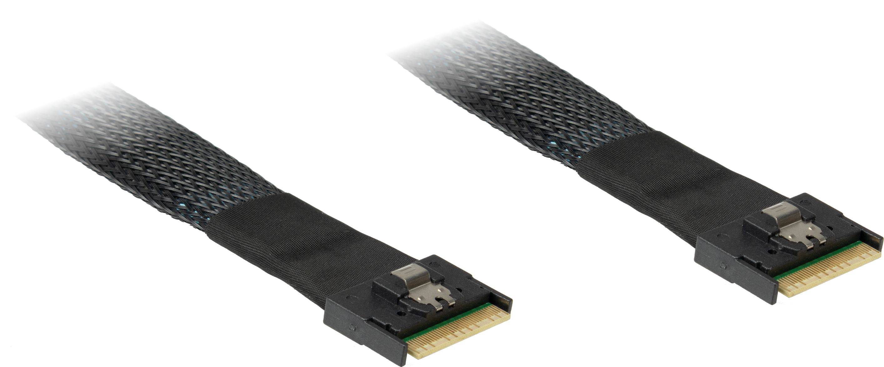 Inter-Tech SFF-8654 8i, 0,75 m, SlimSAS SFF-8654 8i, SlimSAS SFF-8654 8i, 24 Gbit/s, Schwarz, 60 g