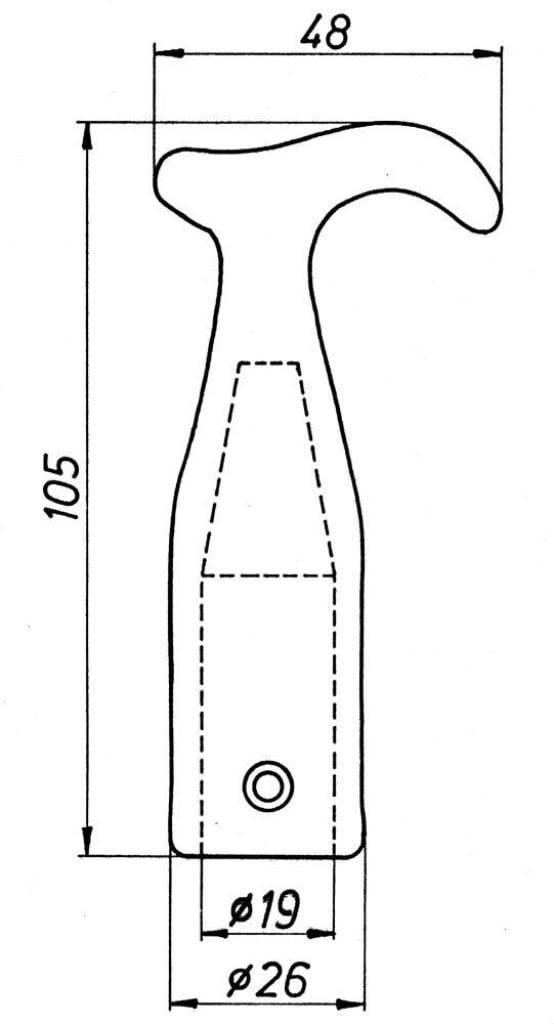 N+D Stockhaken schwarz einbrennlackiert