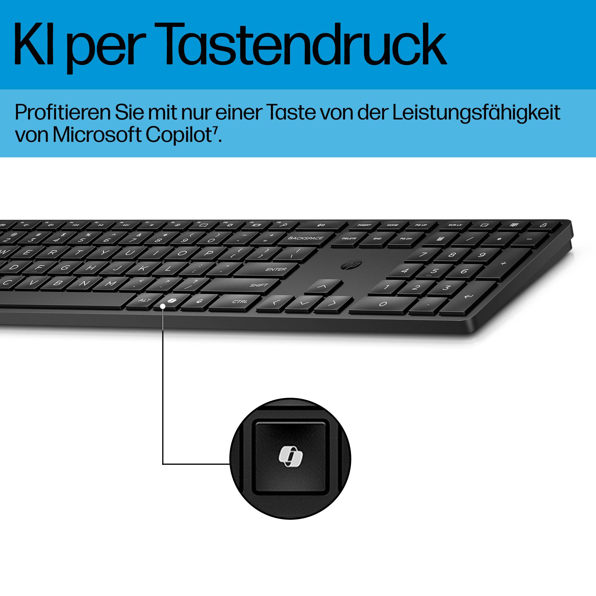 HP 655 - Tastatur-und-Maus-Set - kabellos - 2.4 GHz - TL: Deutsch, QWERTZ