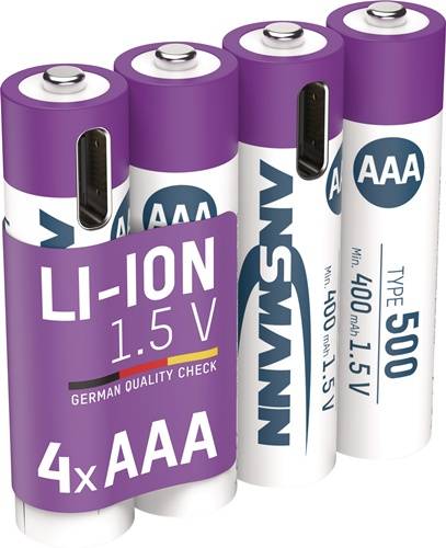 ANSMANN 1311-0028 Li-Ion Akkus Micro AAA Typ 500