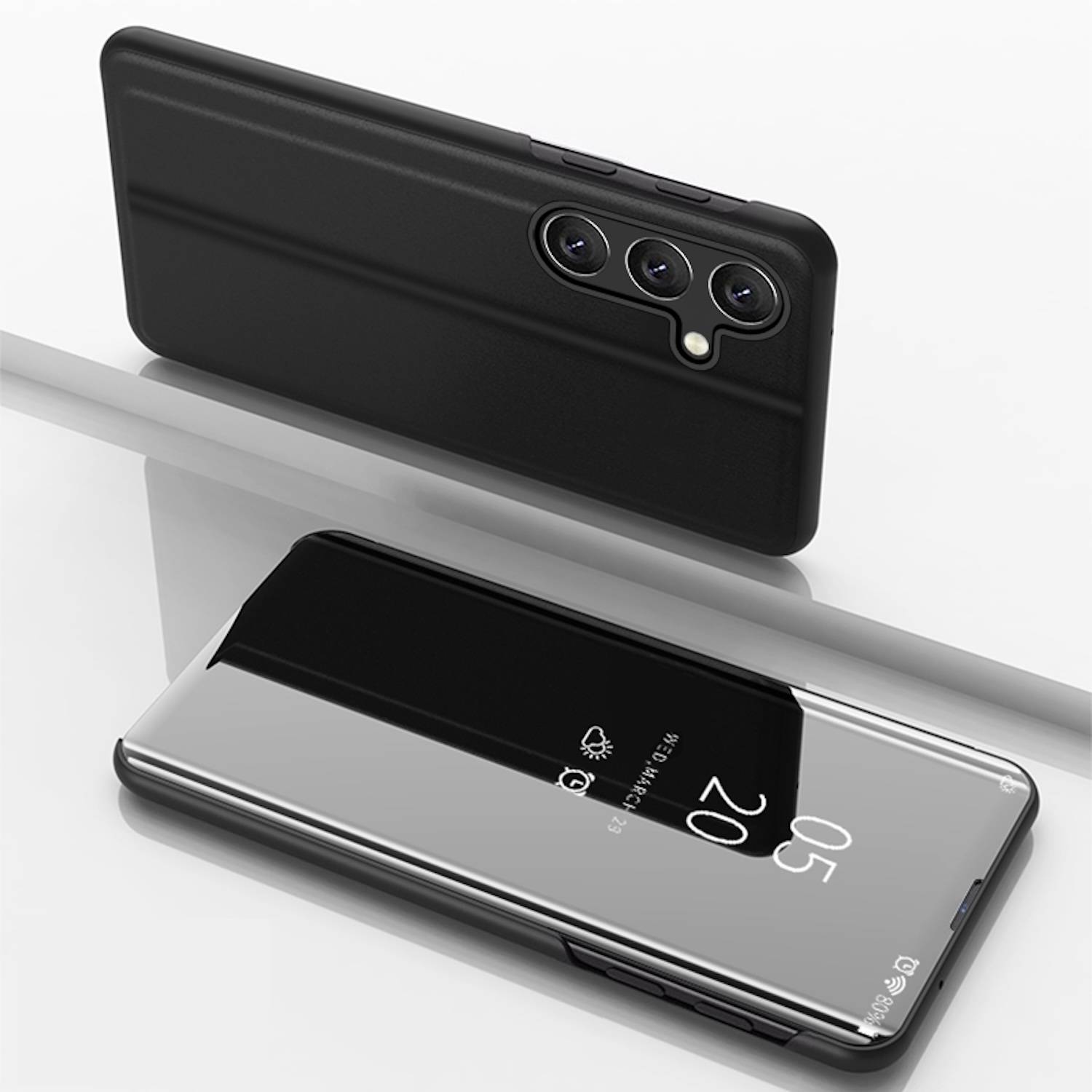Für Samsung Galaxy M34 5G View Spiegel Smart Cover Wake UP Schwarz
