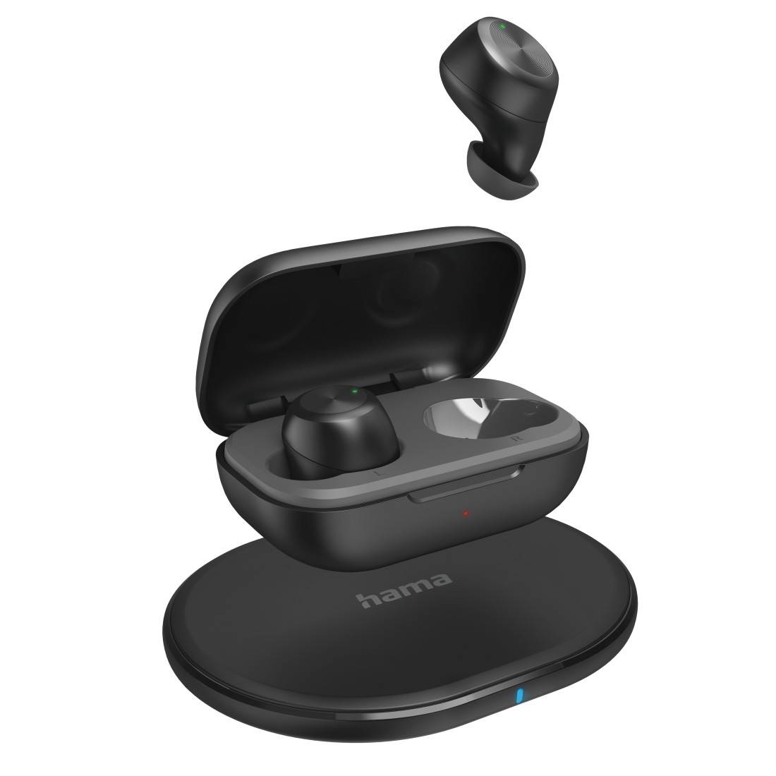 hama 00184090 Bluetooth®-Kopfhörer "Passion Chop", TWS, In-Ear, Wireless Charging, Schw.