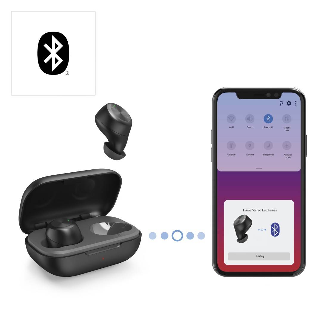 hama 00184090 Bluetooth®-Kopfhörer "Passion Chop", TWS, In-Ear, Wireless Charging, Schw.