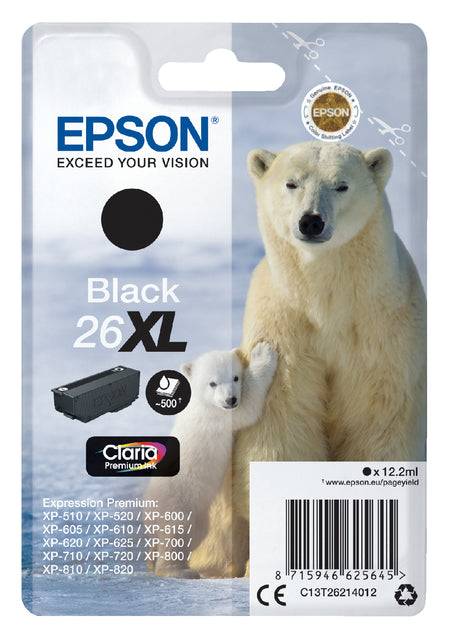 Tintenpatrone Epson 26XL T2621 schwarz | Blister mit 1 Stück