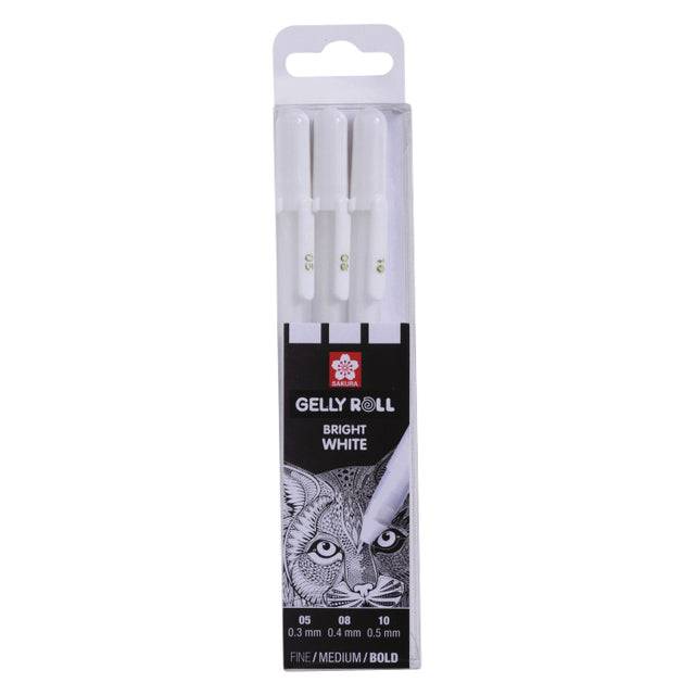 Sakura - Gelpen Gelly Roll Pure White Set 3 Größen | 6 Stück