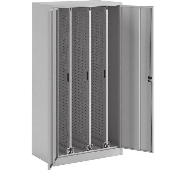 Vertikalauszugsschrank H1950xB1000xT600 mm 3 Auszüge RAL 7035