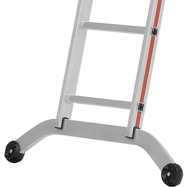 Alu-Mehrzweckleiter Industrieausführung mit Kopffahrwerk 3 x 10 Sprossen max. Arbeitshöhe 799 m. Hymer
