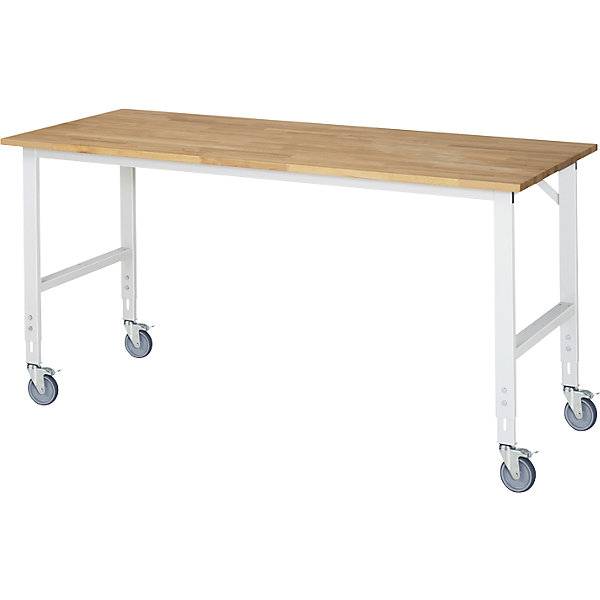 RAU Arbeitstisch 2000x800x910-1230 fahrbar B-Platte 25mm l.gr