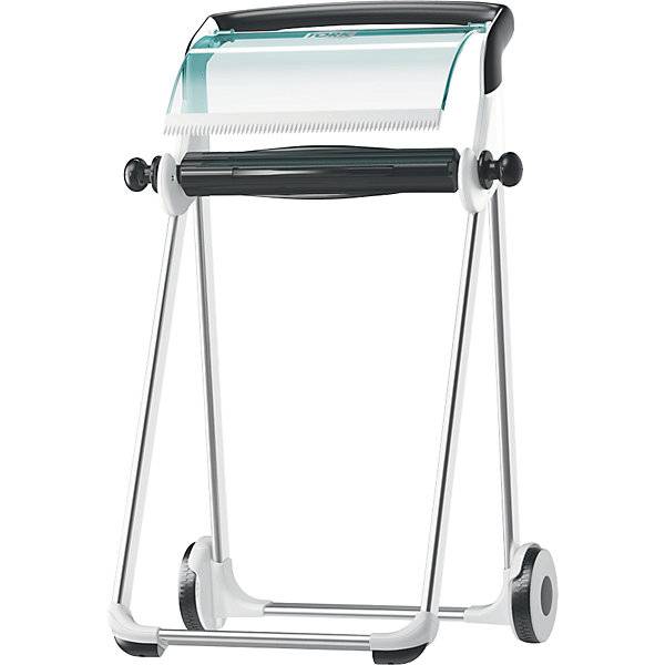 Putzpapierrollenhalter Bodenständer mit Abreißschiene türkis / weiß. TORK 519664 49