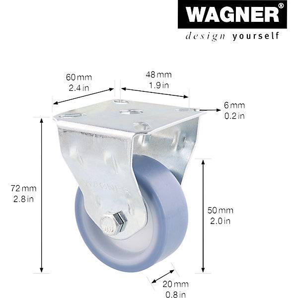 Apparate-Bockrollen ECO Rad-Ø 50 mm VE 4 Stk Bockrolle Gummi. Wagner 747326 49