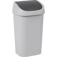 Schwingdeckelabfallbehälter, Volumen 50 l, grau., 772870 49, Abfalleimer Schwingdeckelabfallbehälter, Volumen 50 l, grau., 772870 49, Abfalleimer
