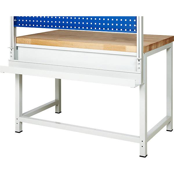 Kabelwanne für Arbeitstische/Werkbänke, verstellbar, B x T x H 1250 - 2000 x 125 x 200 mm., RAU, 726890 49