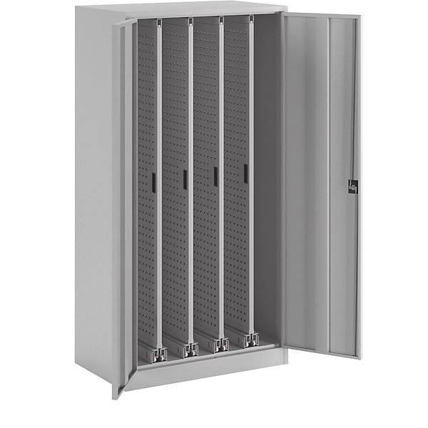 Vertikalauszugsschrank H1950xB1000xT600 mm 4 Auszüge RAL 7035