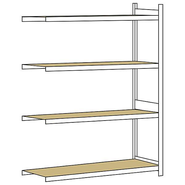 Weitspannregal mit Spanplatte Höhe 2500 mm Spannweite 1500 mm Anbauregal Tiefe 800 mm. SCHULTE 176555 49