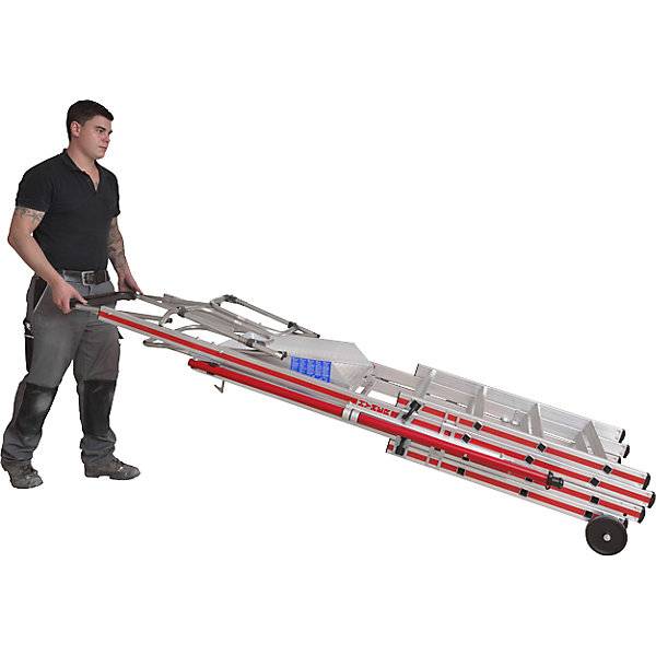 Alu-Plattformleiter Teleskop-Ausführung 6 - 10 Sprossen inkl. Plattform. HYMER 111424 49