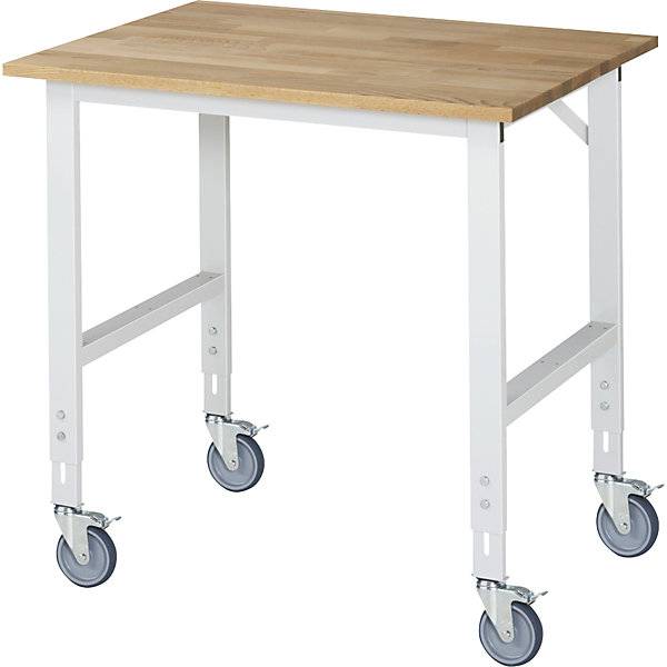 RAU Arbeitstisch 1000x800x910-1230 fahrbar B-Platte 25mm l.gr