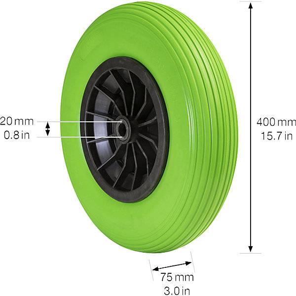 Rad pannensicher aufgeschäumt Rad-Ø x Breite 400 x 87 mm. Wagner 74770749