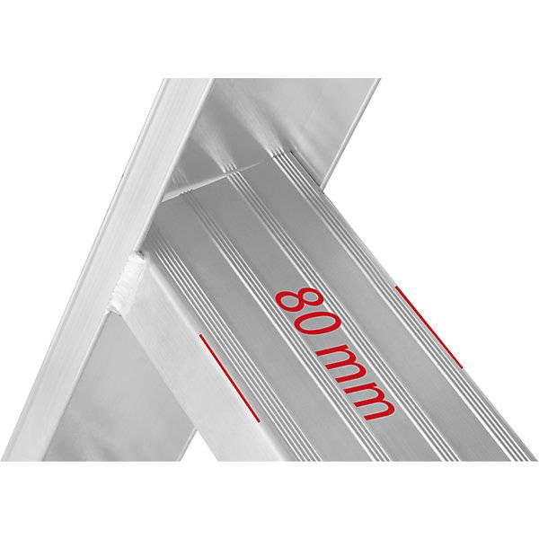Alu-Klapptritt einseitig begehbar 4 Stufen Standhöhe 840 mm. HYMER 49777349