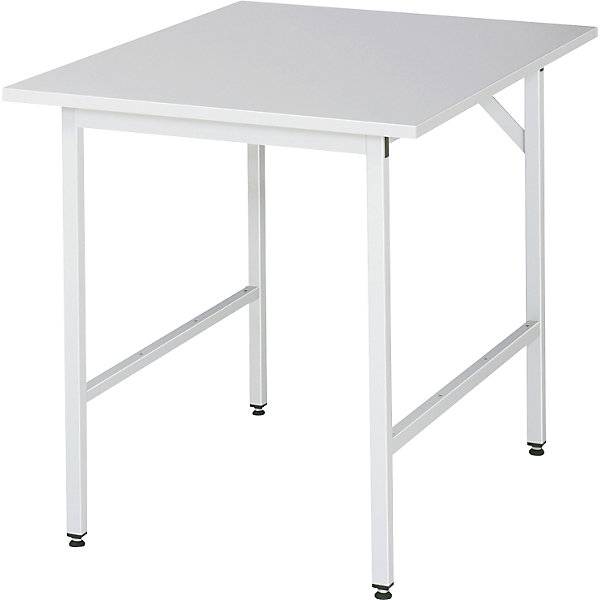 Arbeitstisch ESD-Platte, Höhe 800 - 850 mm, Gestellfüße BxT 30 x 30 mm, BxT 750 x 800 mm., RAU, 493127 49