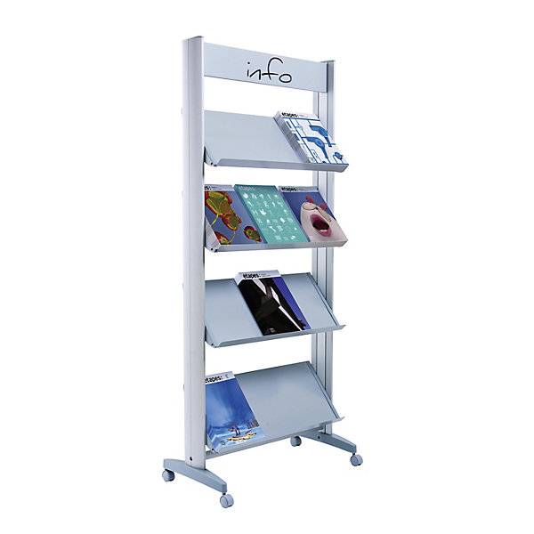 Mobiler Metall-Prospektständer mit Metallböden Breite 720 mm. 478492 49 Broschürenhalter