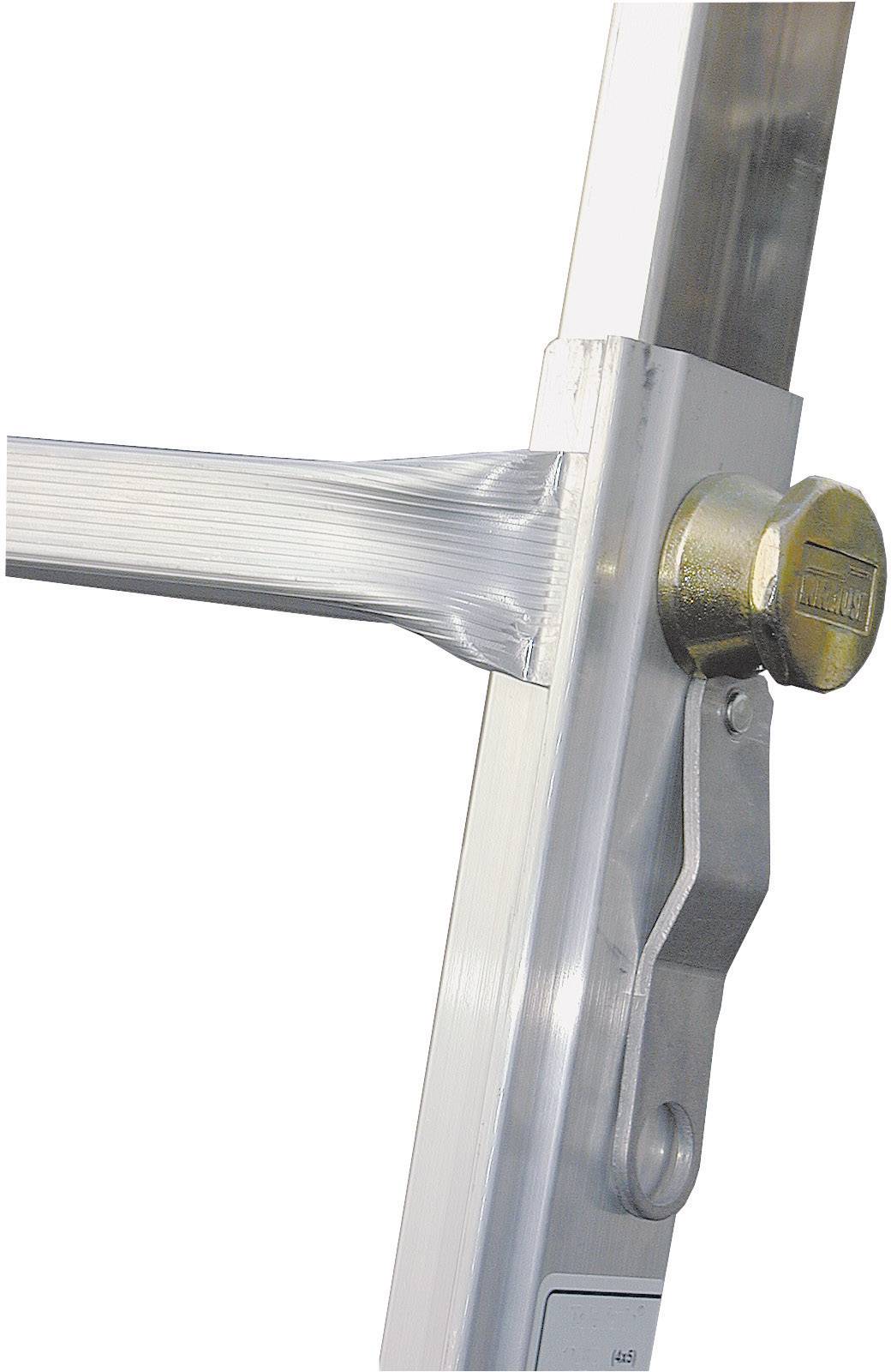 Krause 123596 Aluminium Teleskopleiter inkl. 4 ausziehbaren Holmen Arbeitshöhe (max.): 6.05 m Silber DIN EN 131 18.5 kg