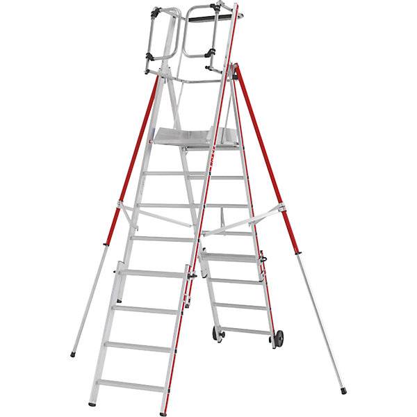 Alu-Plattformleiter Teleskop-Ausführung 5 - 8 Sprossen inkl. Plattform. HYMER 111423 49