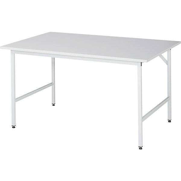 Arbeitstisch ESD-Platte, Höhe 800 - 850 mm, Gestellfüße BxT 30 x 30 mm, BxT 1500 x 1000 mm., RAU, 493135 49